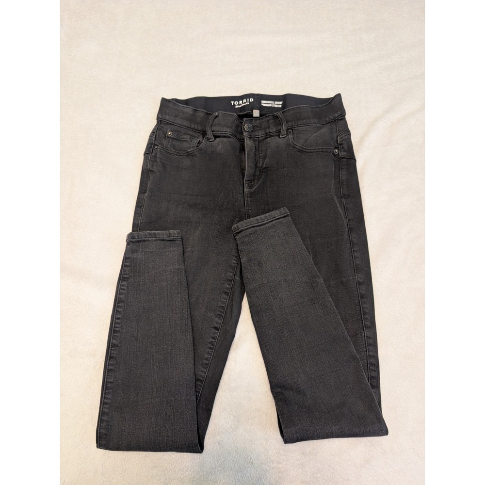Torrid Premium Stretch Bombshell Skinny Jeans Size 12 Tall Black ankle
